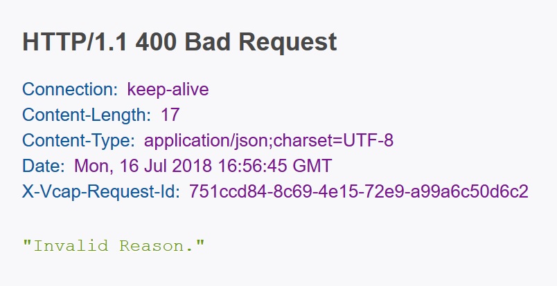 404 Bad Request