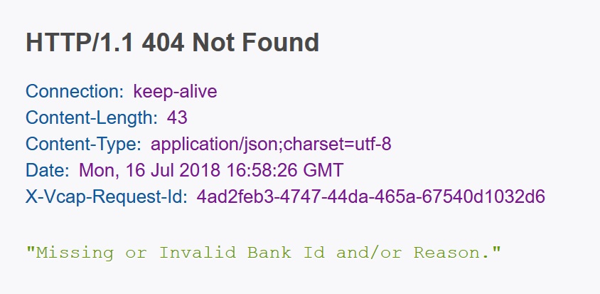404 Not Found Response