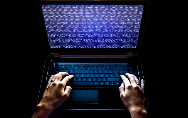 image of crook typing