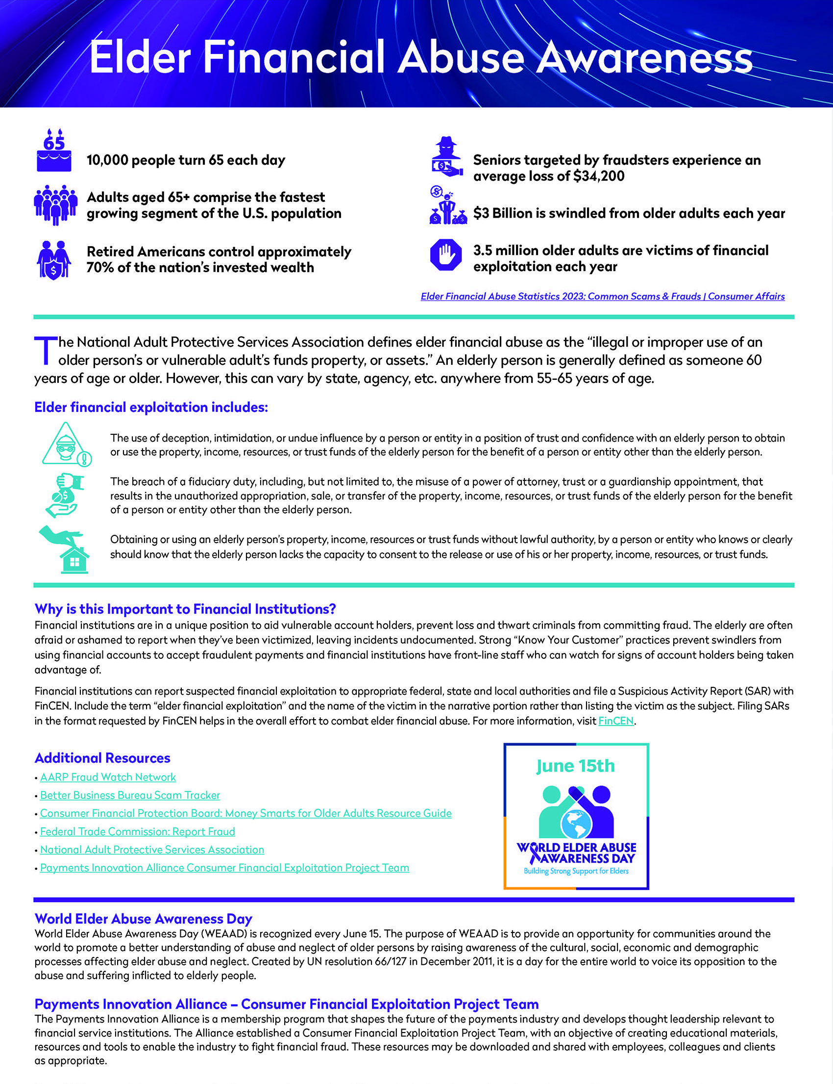 Elder Financial Abuse Awareness graphic