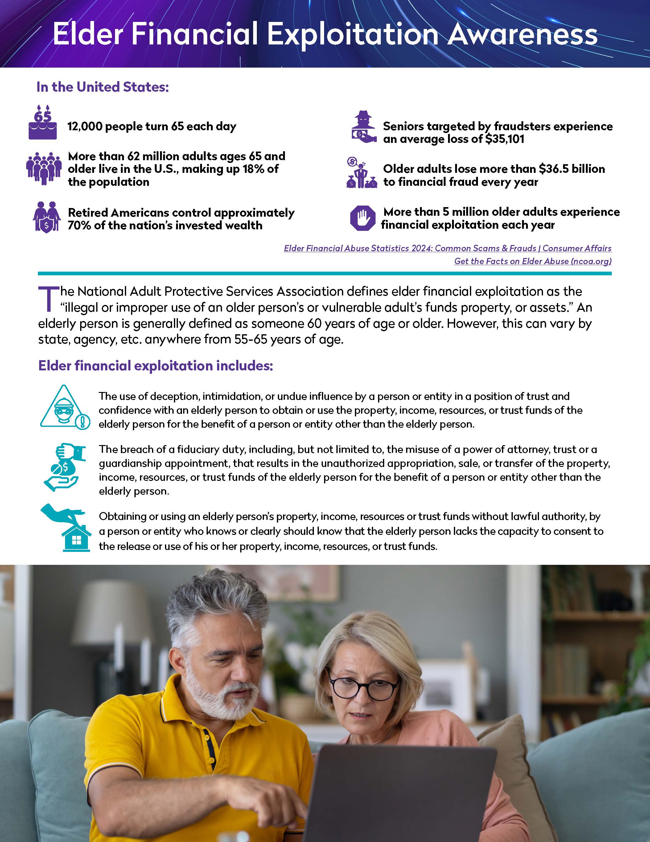 Elder Financial Exploitation Awareness graphic