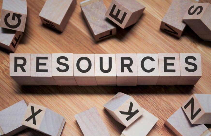the word resources spelled out