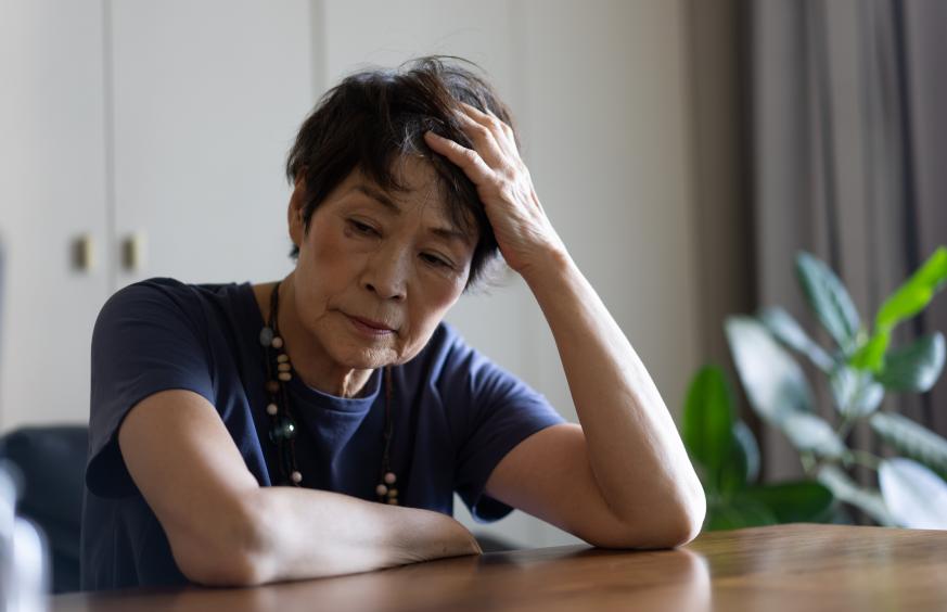 Elderly person worried