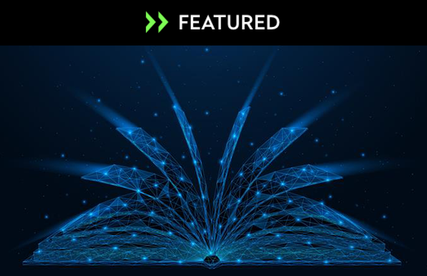 open book with blue background
