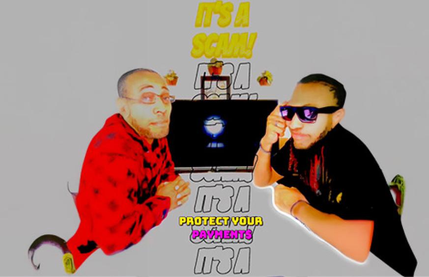 still from the video it's a scam