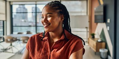 Woman standing in an office