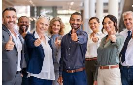 professionals celebrating