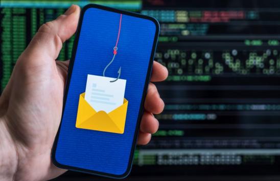 image of suspicious email on a smartphone