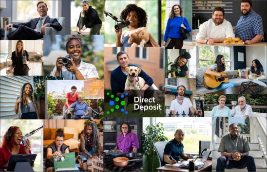 Collage of Direct Deposit Campaign Subjects