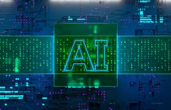 "AI" over a computer board